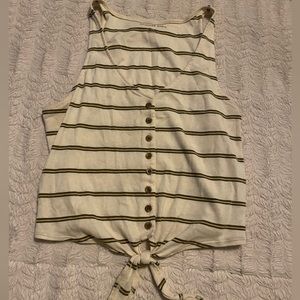American Eagle Cream Tank Top with Tie in Front. Size Medium.